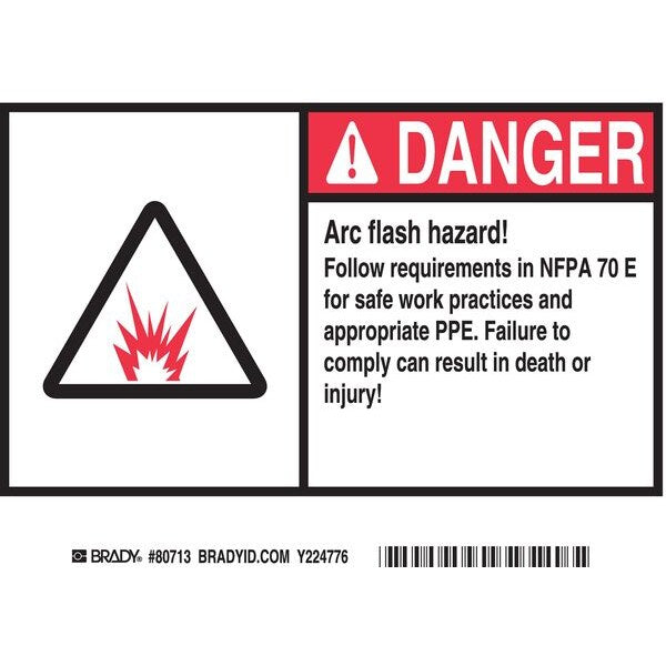 Machine/Equipment Label, 5 In. H, PK5