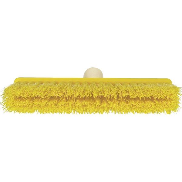 9 1/2 in Sweep Face Broom Head, Soft, Synthetic, Yellow
