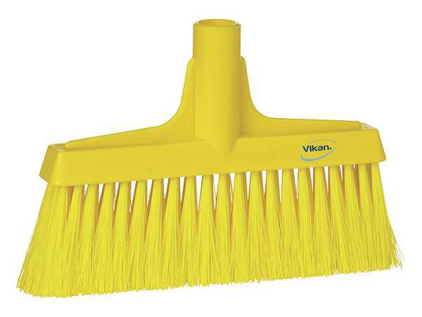 9 1/2 in Sweep Face Broom Head, Soft, Synthetic, Yellow
