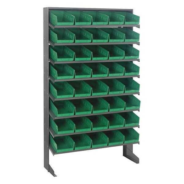 Steel Pick Rack, 36 in W x 60 in H x 12 in D, 8 Shelves, Green