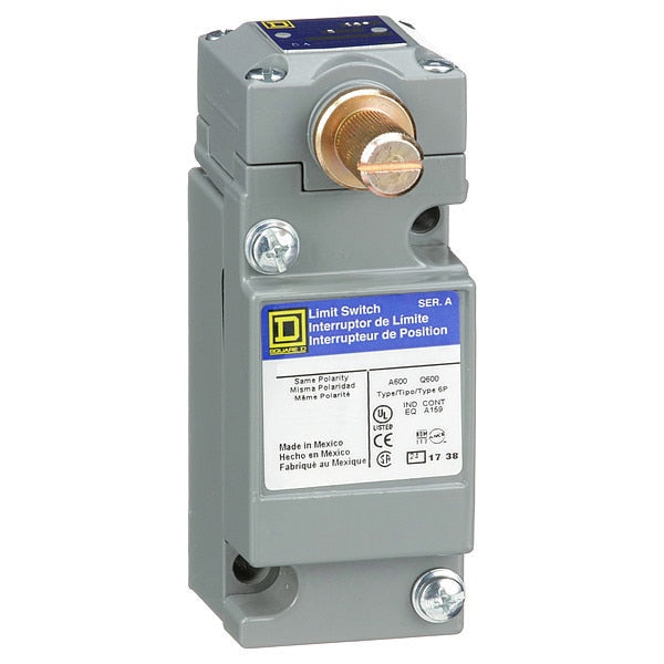 Heavy Duty Limit Switch, No Lever, Rotary, 2NC/2NO, 10A @ 600V AC