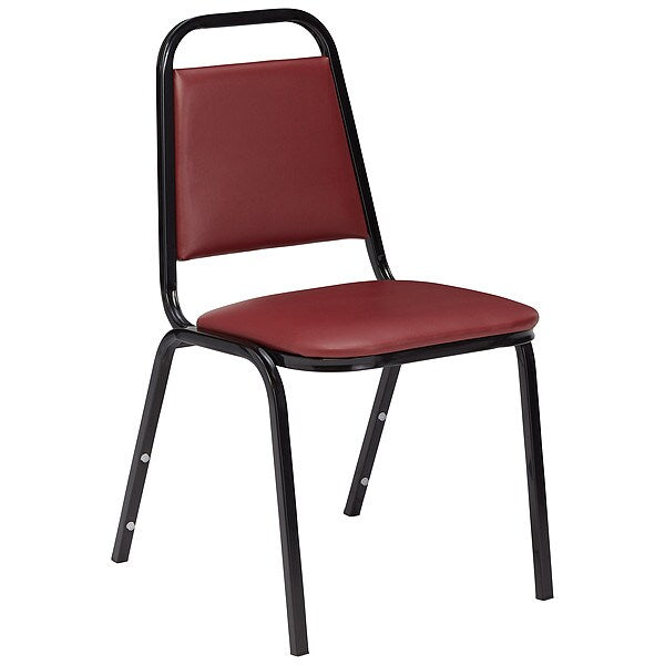 Stacking Chair, 9100 Series, Vinyl Burgundy