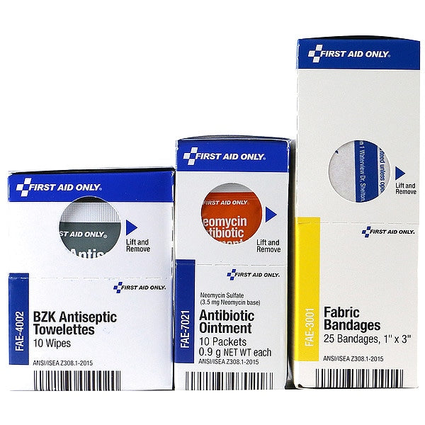 First Aid Kit Refill, White, 8 in H, 6 in W