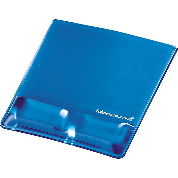 Mouse Pad w/Wrist Support, Blue, Standard