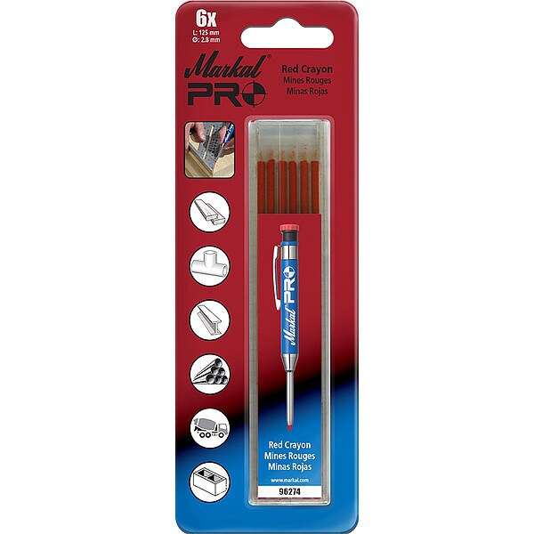 Pro Red Crayon Refills, 72PCS, 12PK