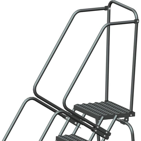 143 in H Steel Rolling Ladder, 11 Steps