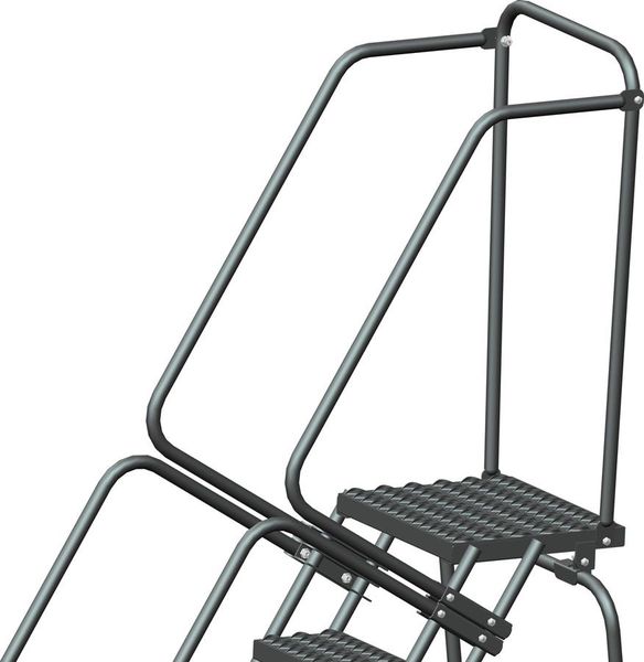 153 in H Steel Rolling Ladder, 12 Steps