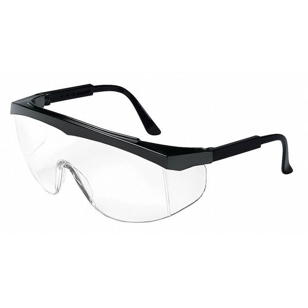 Safety Glasses, Wraparound Clear Polycarbonate Lens, Scratch-Resistant