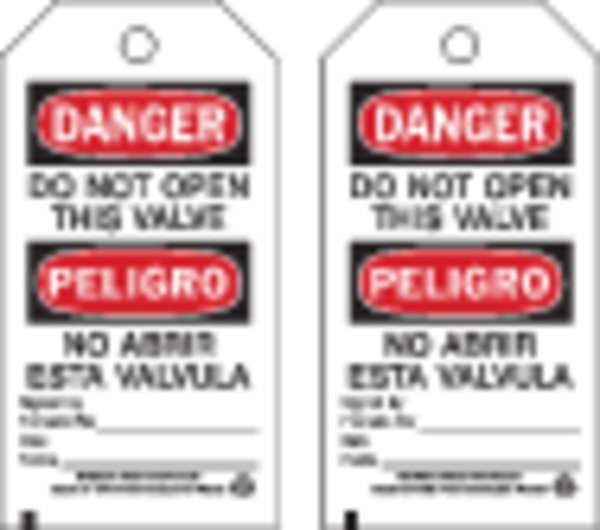 Danger Bilingual Tag, 5-3/4 x 3 In, PK10