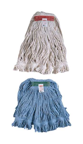 1in String Wet Mop, 16oz Dry Wt, Slide Connection, Loop-End, White, Cotton/Synthetic, FGD21206WH00