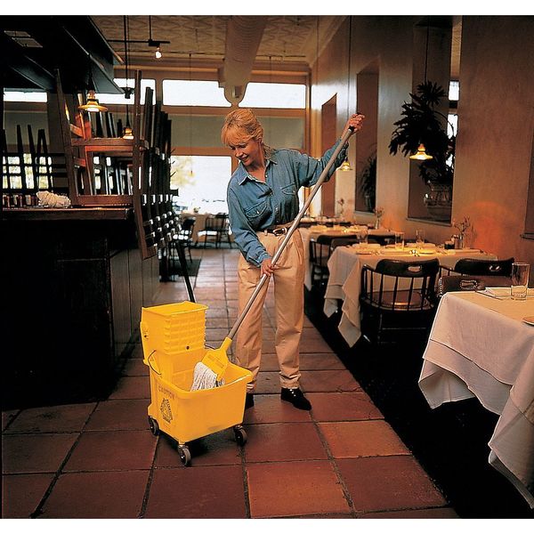 1 in String Wet Mop, 24 oz Dry Wt, Slide On Connection, Cut-End, White, Cotton, FGV11800WH00