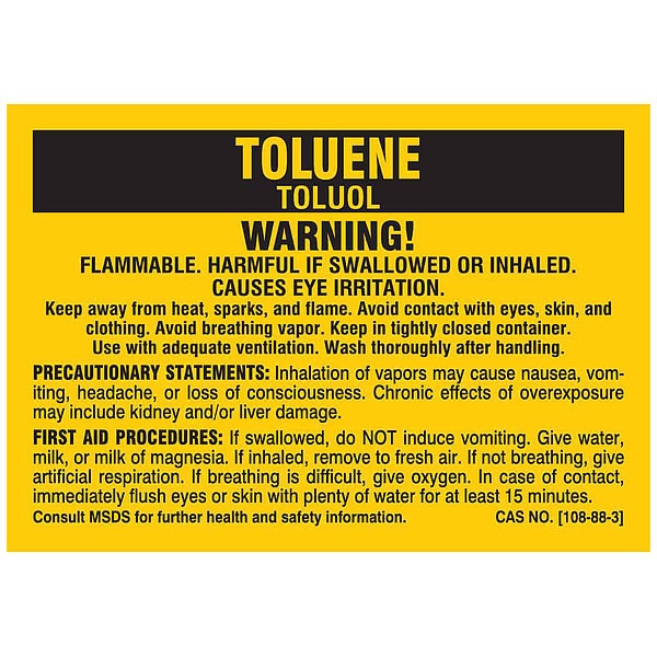 Chemical Label, 2-7/8 In. W, PK25