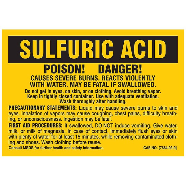 Chemical Label, 2-7/8 In. W, PK25