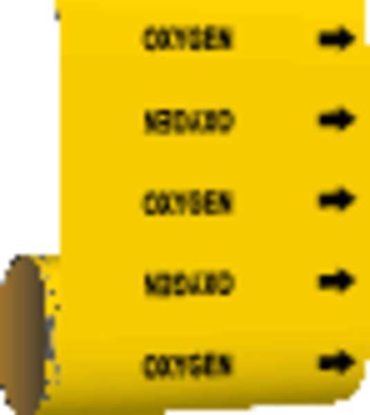 Pipe Marker, Oxygen, Yellow, 41469