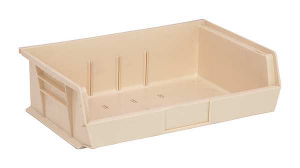 Hang & Stack Storage Bin, Ivory, Polypropylene, 10 7/8 in L x 16 1/2 in W x 5 in H