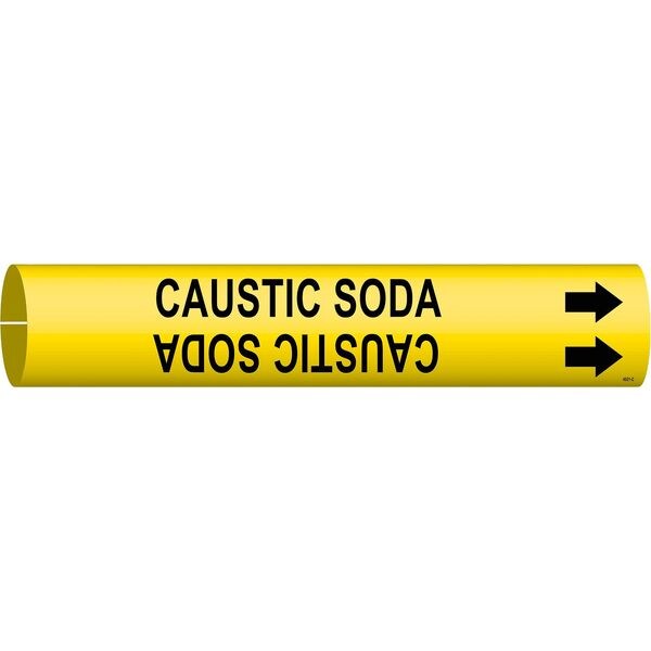 Pipe Marker, Caustic Soda, 2-1/2to3-7/8 In