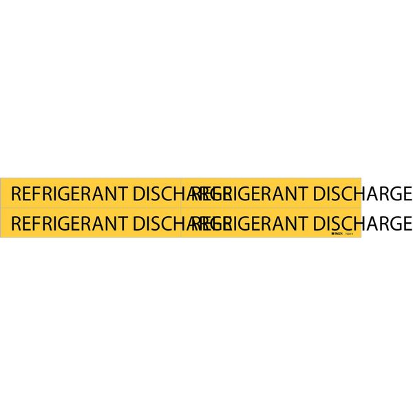 Pipe Marker, Refrigerant Discharge, Yellow, 7234-4