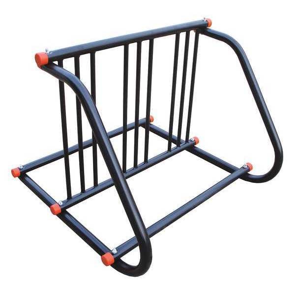 Bike Rack, 2-Sided, 6-Bike, 39-1/2 in., Blk