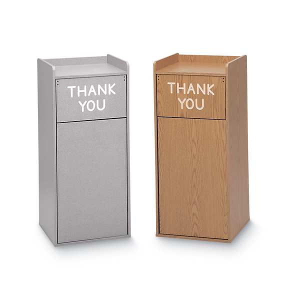 36 gal Square Trash Can, Black, 17