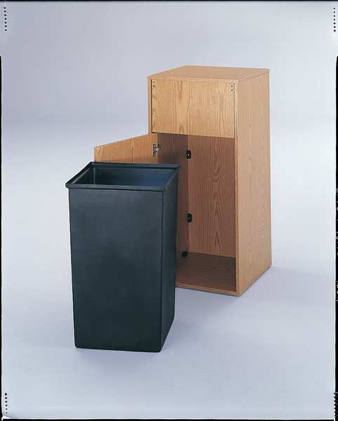 36 gal Square Trash Can, Black, 17