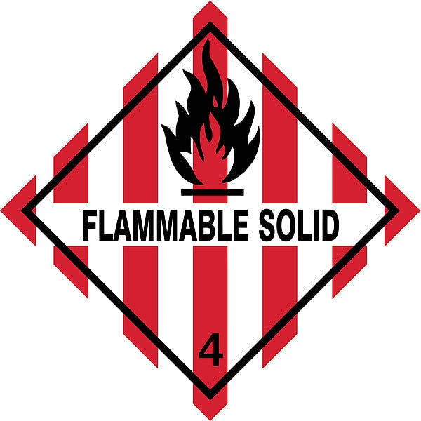 DOT Label, 4 In. H, Black/Red, White, PK250