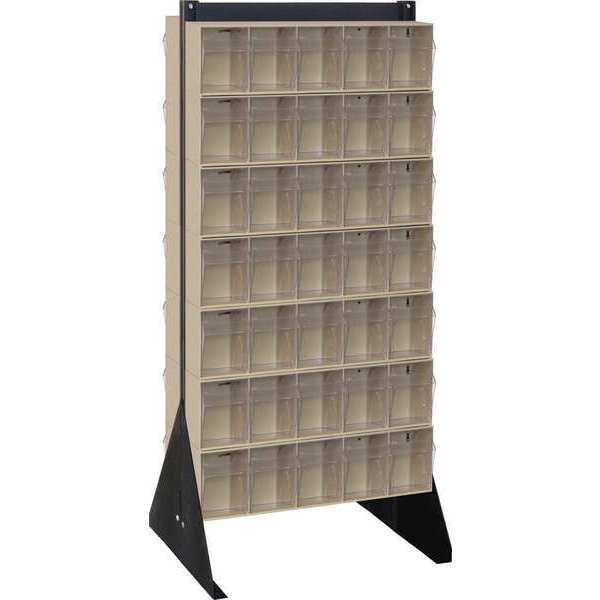 Steel Double Sided Tip Out Bin Rack, 52 in H x Ivory