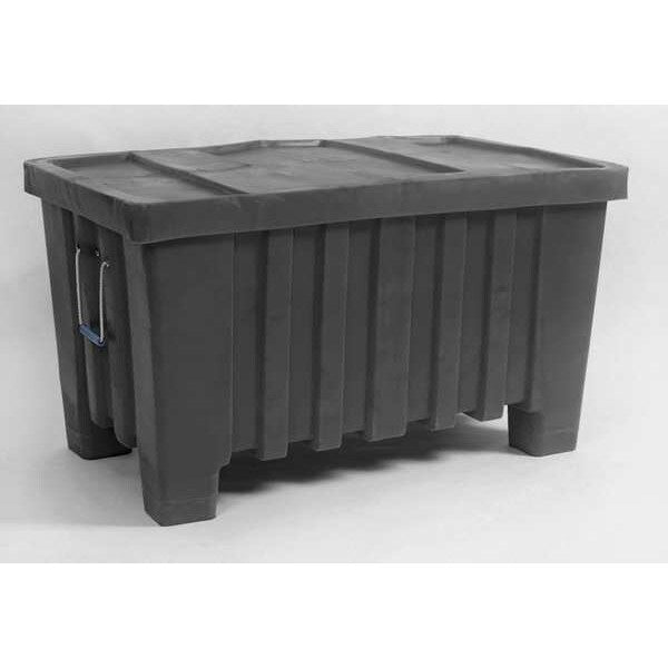 Blue Ribbed Wall Container, Plastic, 23 cu ft Volume Capacity