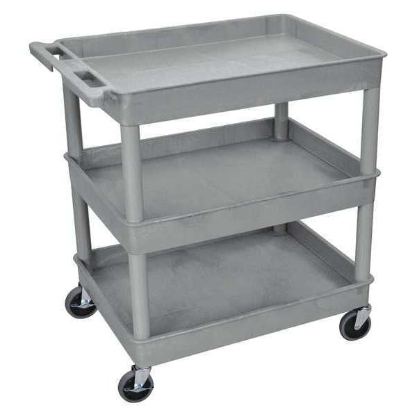 Thermoplastic Resin (Shelf)/High Density Polyethylene (Leg) Flat, 3 Shelves, 400 lb