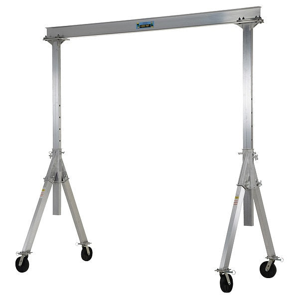 Adj. Gantry Crane, Gray, Aluminum, 2000 lb.
