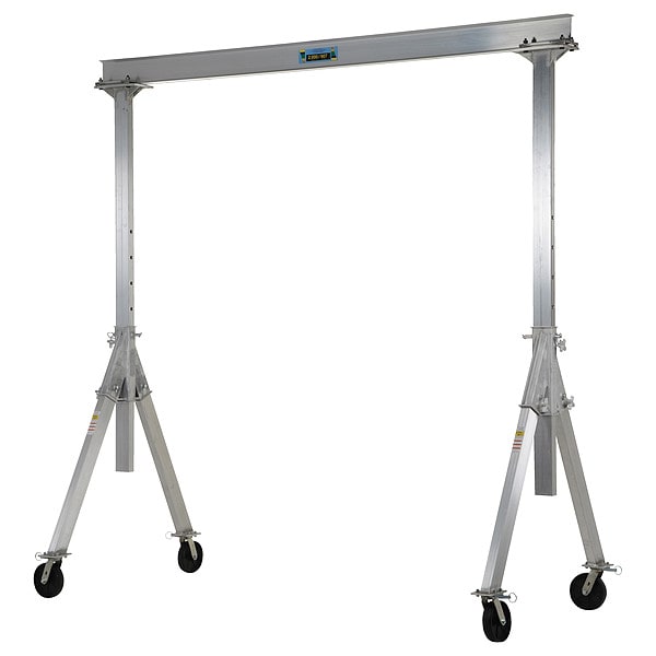 Adj. Gantry Crane, Gray, Aluminum, 4000 lb.