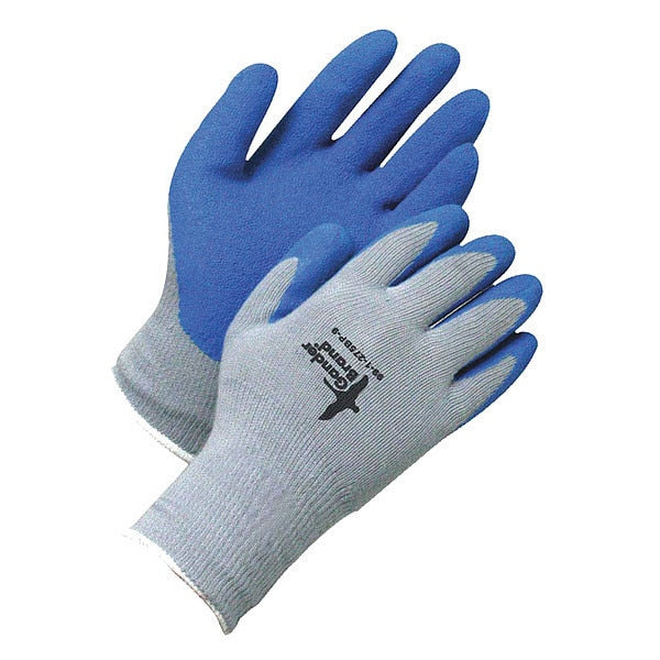 Seamless Knit Light Blue PolyCotton Blue Crinkle Latex Palm, Shrink Wrapped, Size XL (10)