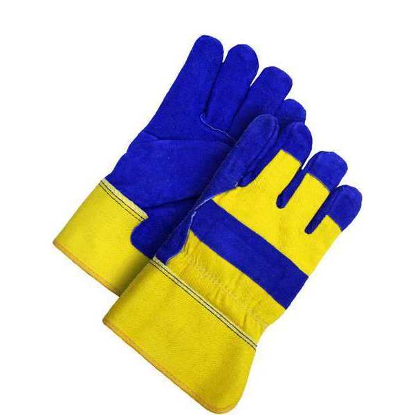 Fitter Glove Split Cowhide Lined Pile Blue/Gold, Shrink Wrapped, Size X2L