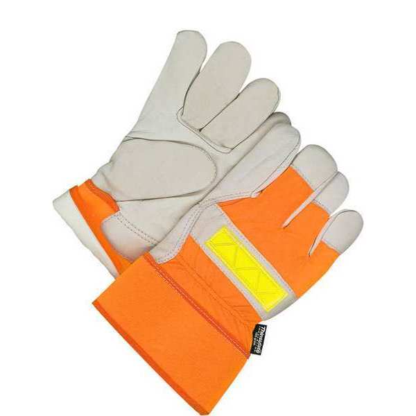 Fitter Glove Grain Cowhide Lined Thinsulate C100 Hi-Viz Org, Size L