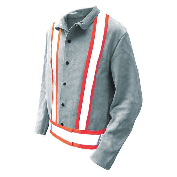 Welding Jacket Split Cowhide Pearl Grey, Size S