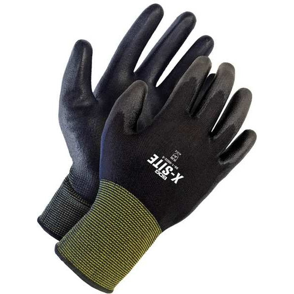 Seamless Knit Black Nylon Black Polyurethane Palm, Shrink Wrapped, Size S (7)