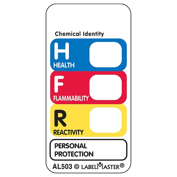 Hazcom Label, 1inx2in, Paper, 500 Labels