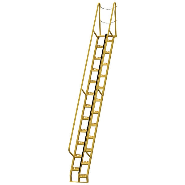 210 3/8 in Alternating Tread Stairs, Steel, 24 Steps, Baked-In Powder Coated Finish