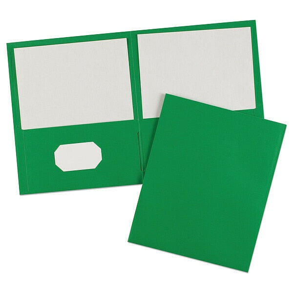 Two-Pocket File Folder, Green, PK25