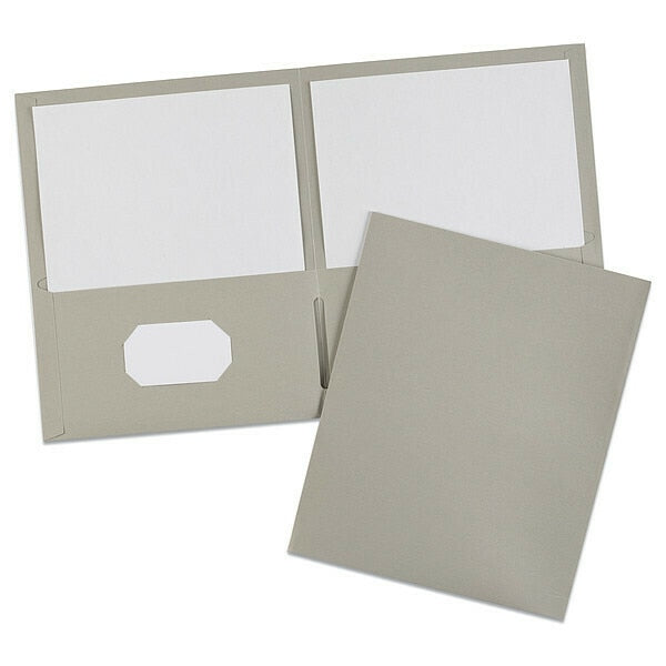 Two-Pocket File Folder, Gray, PK25
