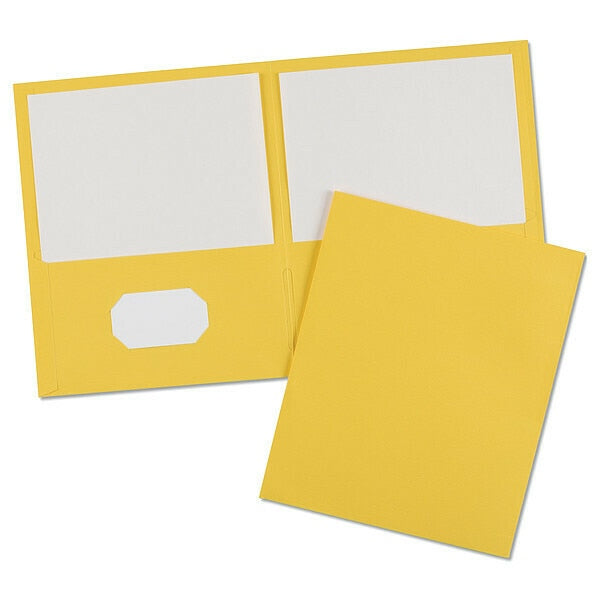 Two-Pocket File Folder, Yellow, PK25