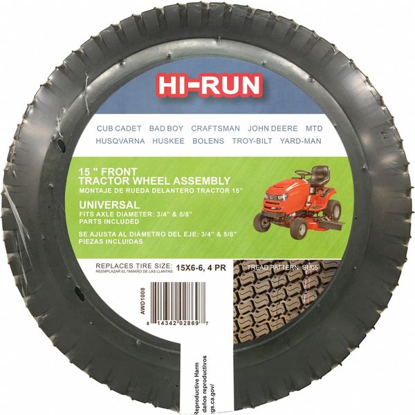 Tires and Wheels, 570 lb, Lawn Mower
