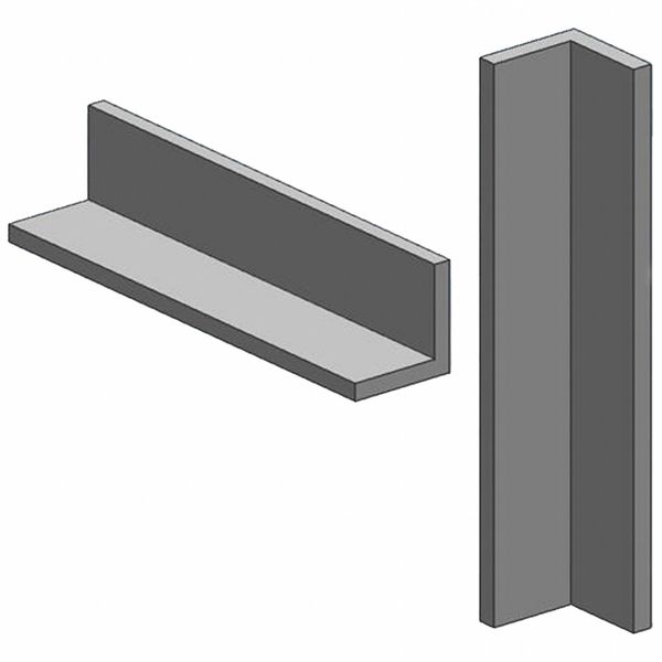 Carbon Steel Angle, 36 in L, 8 in W