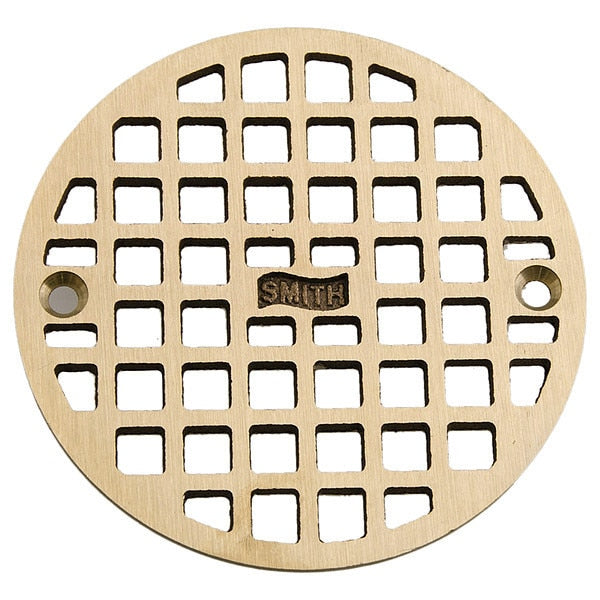Floor Drain Grate, Round with Square Holes, Screw-In, 3-7/8 in Overall Dia, 1/8 in Thick, Bronze