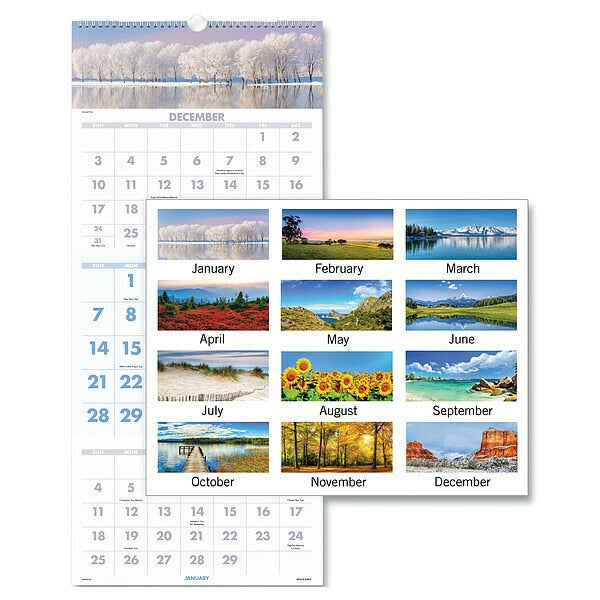 3 Month Wall Calendar, Scenic