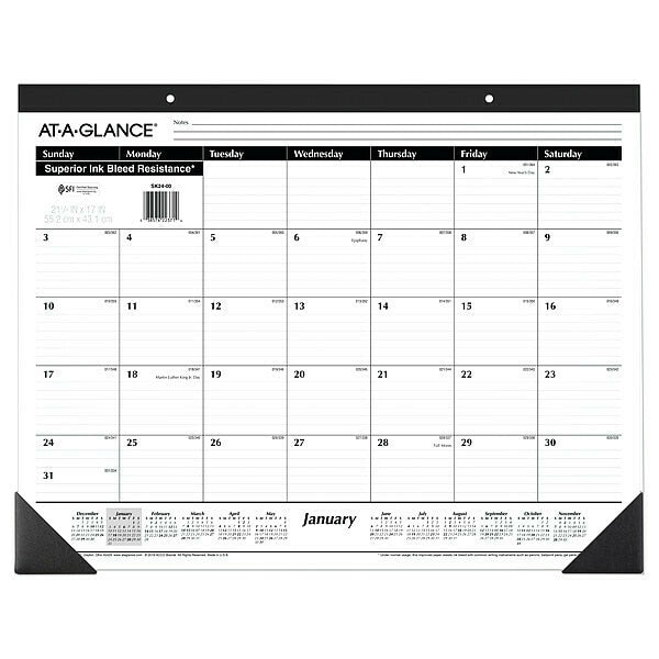 Desk Pad Calendar, 22x17 In.