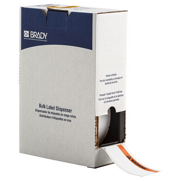 Label, 4 1/8 in W, Black; Orange; White