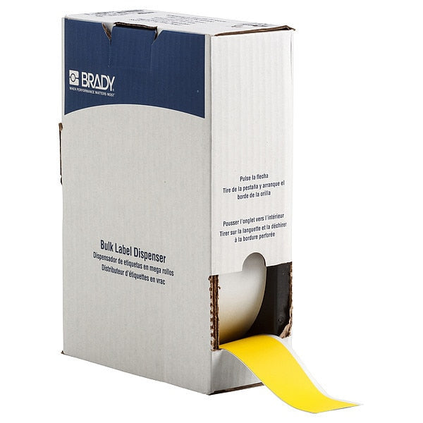 Label, 2 in W, Indoor, Yellow