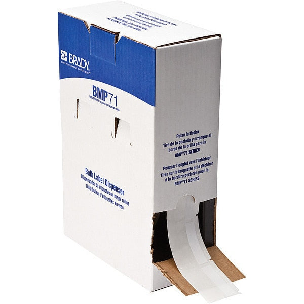 Label, 2 in W, Clear; White