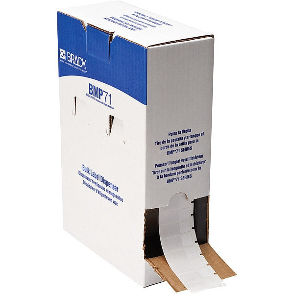 Label, 1/2 in W, Clear; White