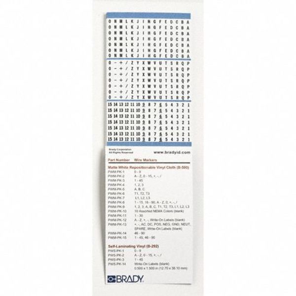 Wire Marker Book, Preprintd, Self-Adhesiv, PWM-PK-2